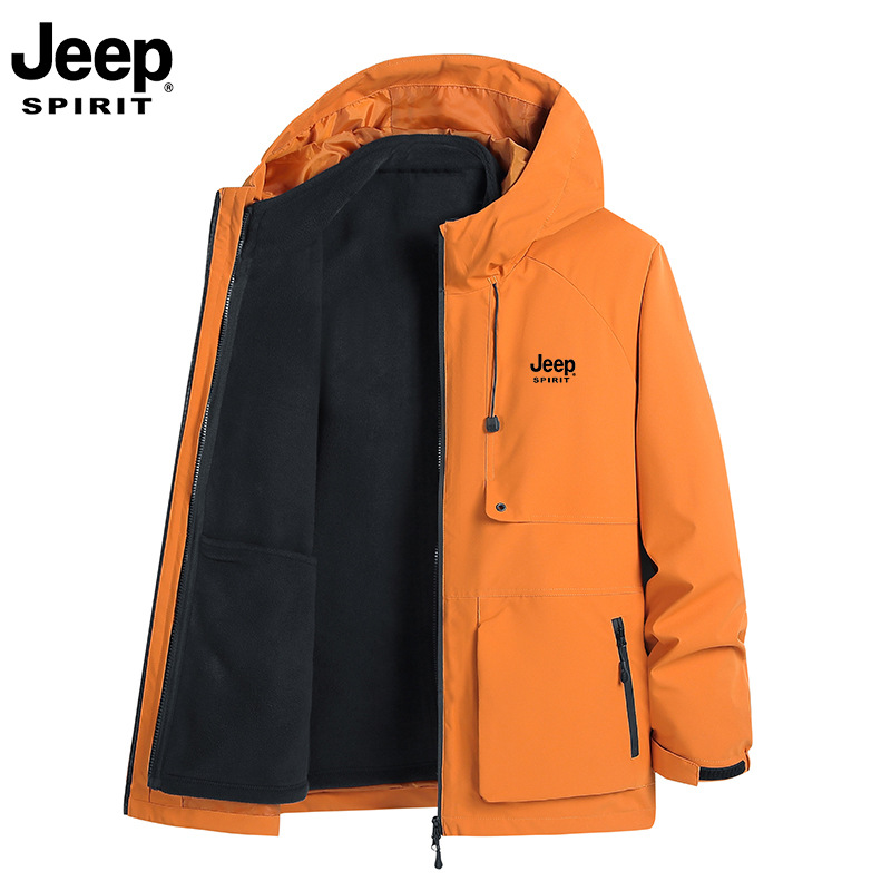 Supports customization of JEEP SPIRIT men's and women's autumn/winter fleece-lined, thickened, three-in-one jackets