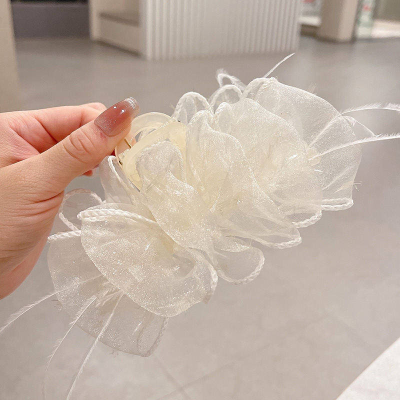 Clip de pelo de avestruz puro deseo de viento detrás de la cabeza de cabello de patas mostrando el volumen de cabello superxian i adornamiento de cabello de plumas de alta calidad