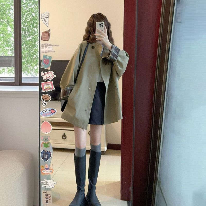 正流行风衣外套女2025秋季新款巨好看的中长款小个子潮流韩版|undefined
