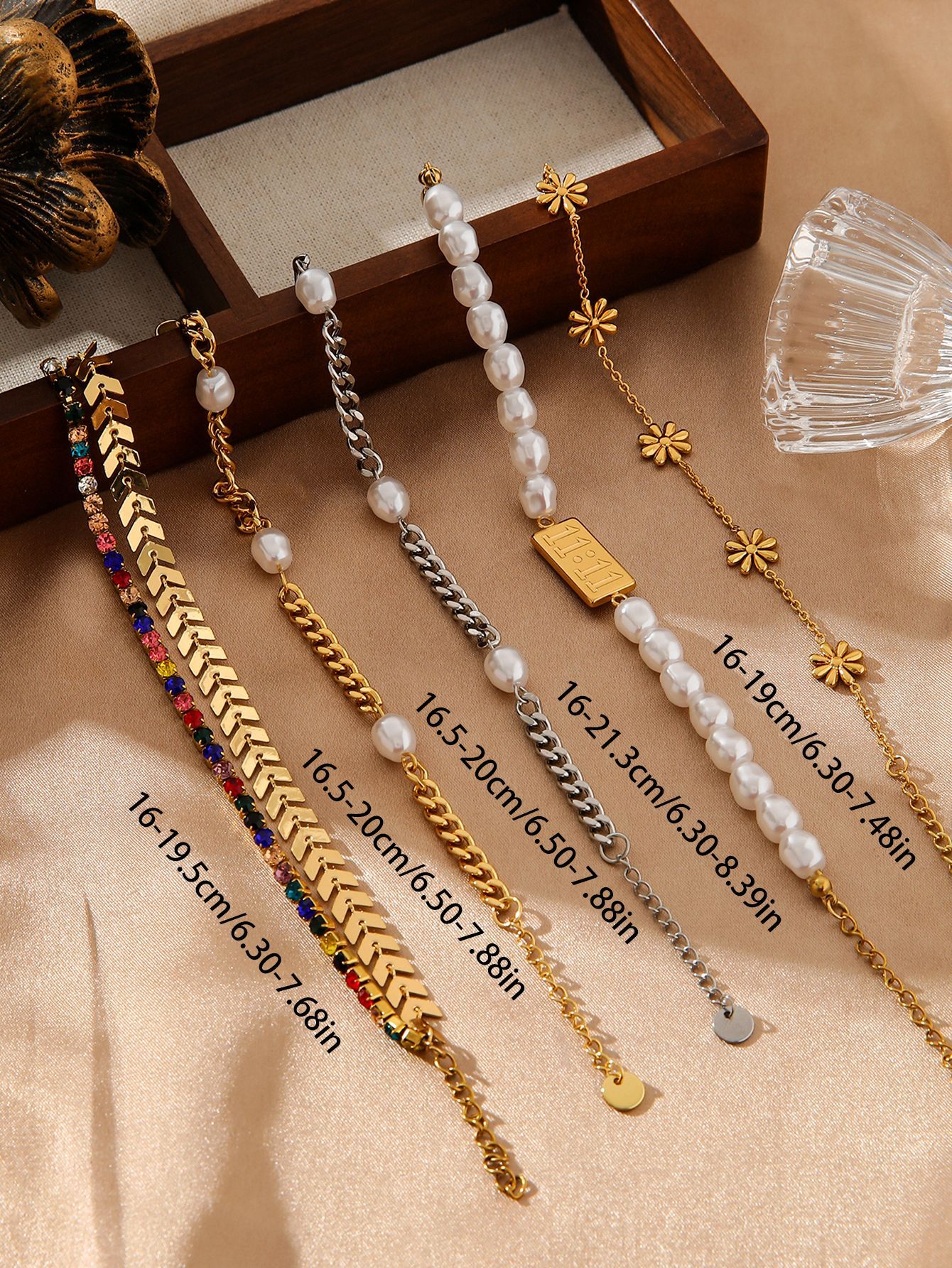 304 Stainless Steel Chain Material 1 Piece Quantity Simple Style Classic Style Flower 304 Stainless Steel Stainless Steel Bracelets In Bulk