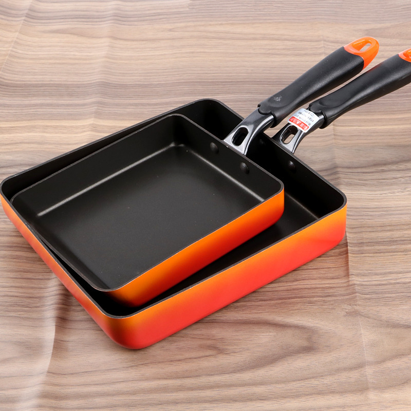 일본식 유지 불타는 냄비 두꺼운 계란 쌀 밀 돌 팬 두꺼운 계란 굽기 작은 튀김 팬 붙지 않는 광장 계란 롤 상업