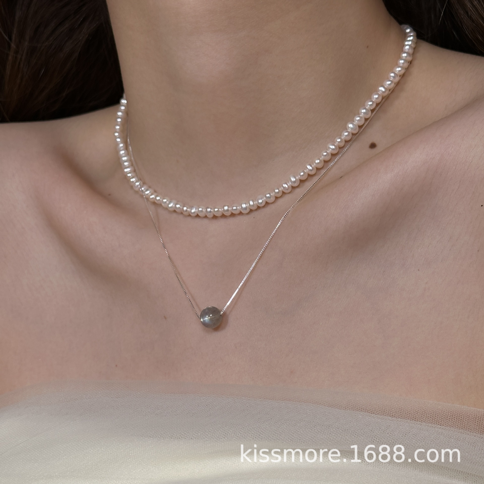 单颗灰月光可调节纯银项链16.jpg