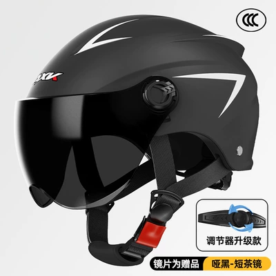 3C certified electric motorcycle helmet Motorcycle Safety Supplies - 3c-certification-dumb-black-short-tea-mirror