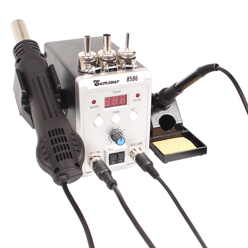 Suministro nuevo 8586 soldador eléctrico pistola de aire caliente dos en uno pistola de aire caliente Estación de soldadura Estación de desoldar Reparación de teléfonos móviles