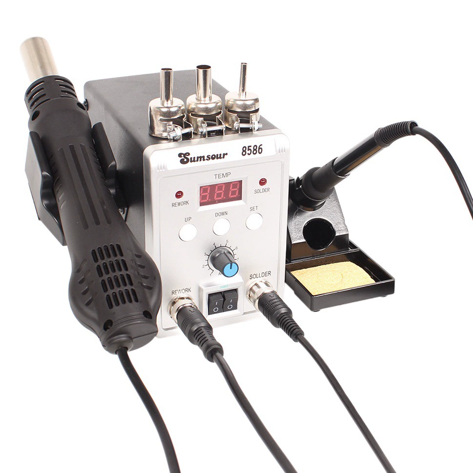 Новая паяльная станция 8586: электрический паяльник и термофен 2-в-1 для ремонта мобильных телефонов