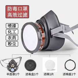 3300活性炭防尘防毒面具喷漆化工工业面罩口罩防油漆异味专用跨境