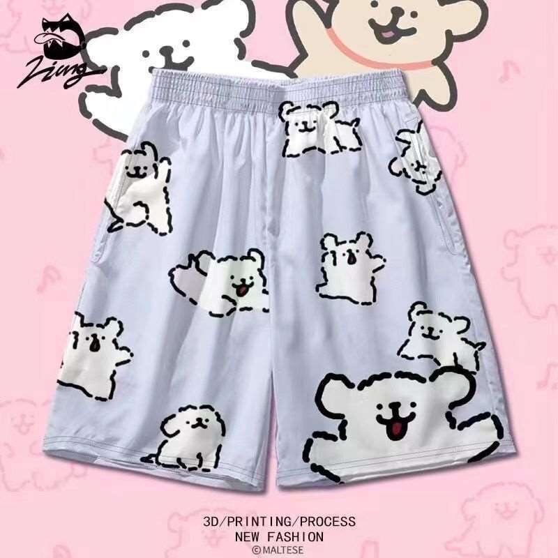 Summer Cartoon Anime Shorts, Unisex Loose-Fitting Five-Point Sleep Pants, Casual Pants, Cute Couple Beach Shorts, Quick-Dry Summer Cartoon Anime Shorts, Unisex Loose-Fitting Five-Point Sleep Pants, Casual Pants, Cute Couple Beach Shorts, Quick-Dry