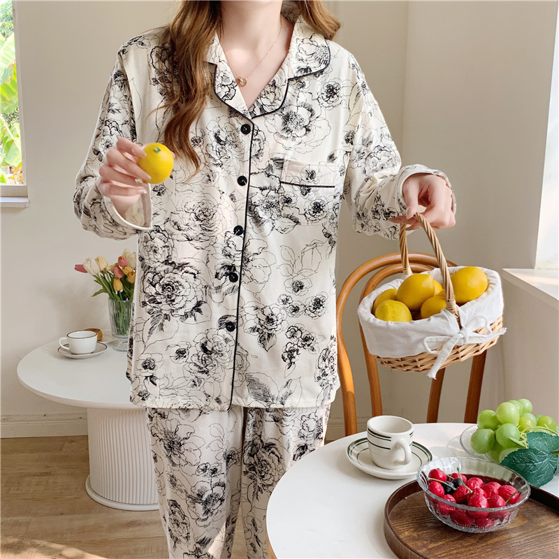 Confinement clothing spring and summer pure cotton with chest pad postpartum prenatal nursing maternity pajamas Maternity maternity nursing home wear Confinement clothing spring and summer pure cotton with chest pad postpartum prenatal nursing maternity pajamas Maternity maternity nursing home wear