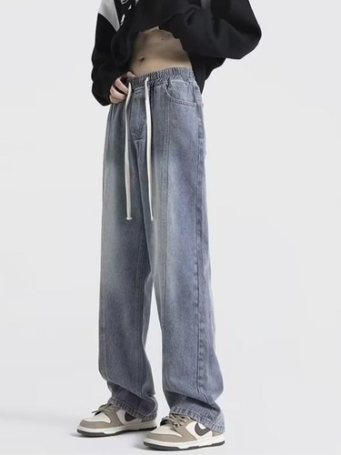 Men's Spring and Autumn Retro Straight Leg Loose Fashion Brand Wide Leg American Street Casual Long Pants In Stock