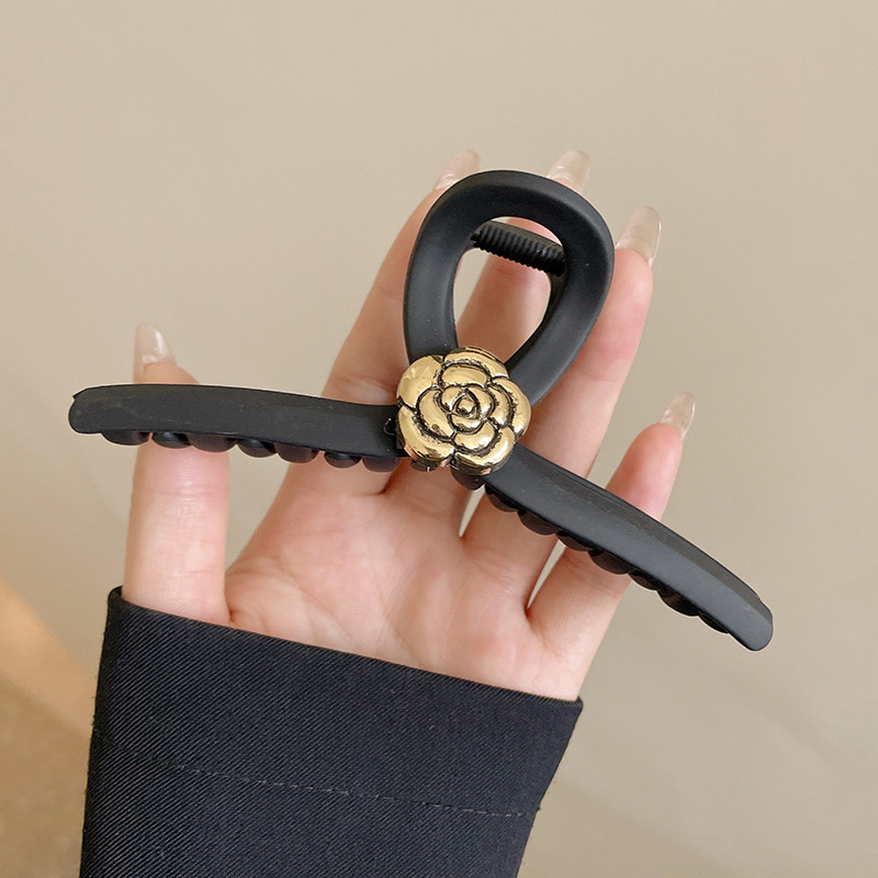 Horquilla de las mujeres de alto grado de pelo negro Clip tocado espalda Cabeza Grande updo tiburón clip 2024 Nueva horquilla