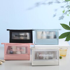 大容量透明スプライシングトイレタリーバッグ化粧品バッグシンプルな大容量防水防塵防湿旅行収納袋