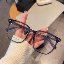 男生带黑框多边形眼镜镜框TR90超轻54眼镜可配近视度数红薯款式