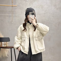 立领棉衣 2025冬季新款 韩版明线宽松外套女休闲保暖棉服上衣8105