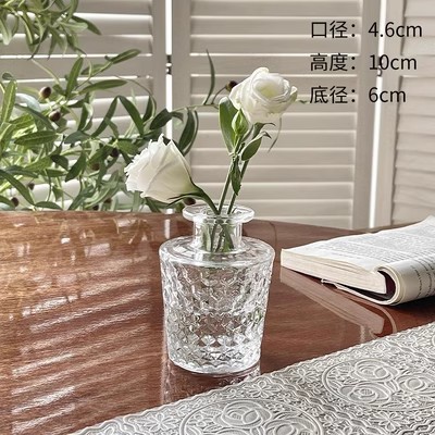 Retro repujado mini florero transparente hidropónico flor arreglo florero de cristal salón aromaterapia botella adornos Decoración