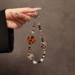 琥珀ins手机拉德挂绳串珠手机链链条复古ccd相机豹纹挂件厂家批发