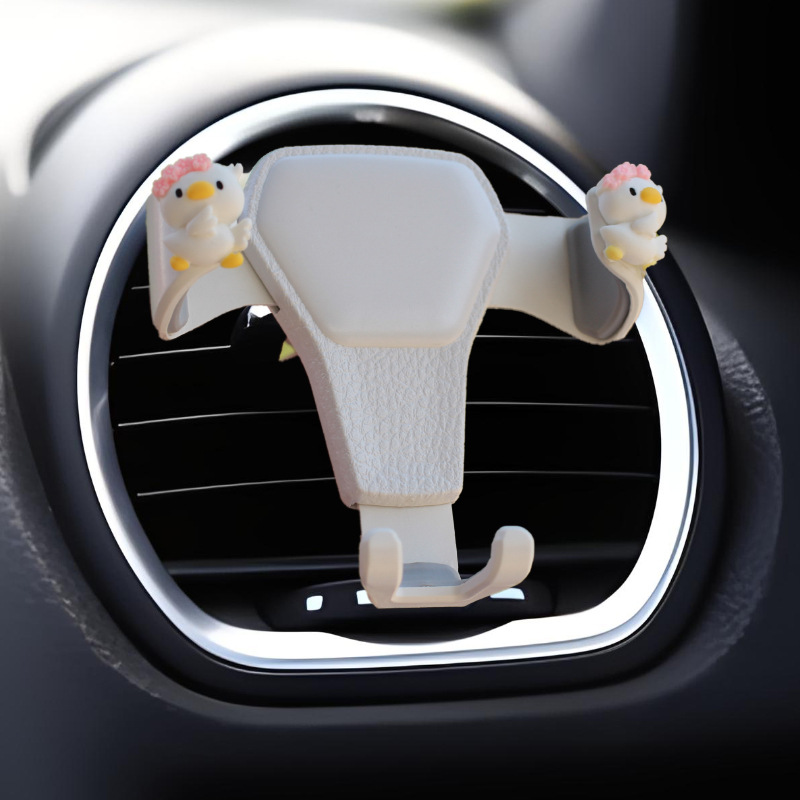 Clip de salida de aire de coche pequeño pato amarillo resina aromaterapia de coche perfume de coche adornos de dibujos animados accesorios de decoración suministros de coche