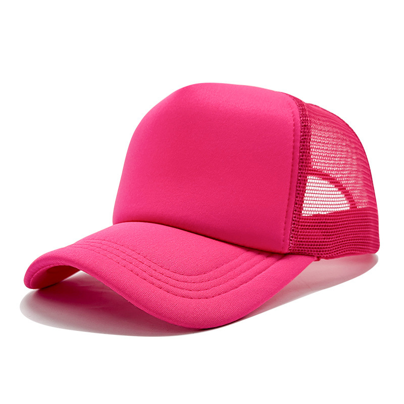 Gorra de malla de color sólido para exteriores transfronteriza, gorra con visera de protección solar, logo bordado, placa ligera transpirable, gorra de béisbol de malla al por mayor
