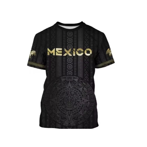 Mexico Football Team Aztec Eagle 3D Printed T-Shirt Men's National Patriotic Sports Jersey Style Breathable T-Shirt