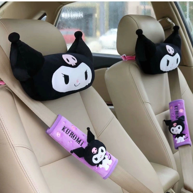 Cartoon cute neck pillow for car, universal seat belt, protective case, straps, with neck protection