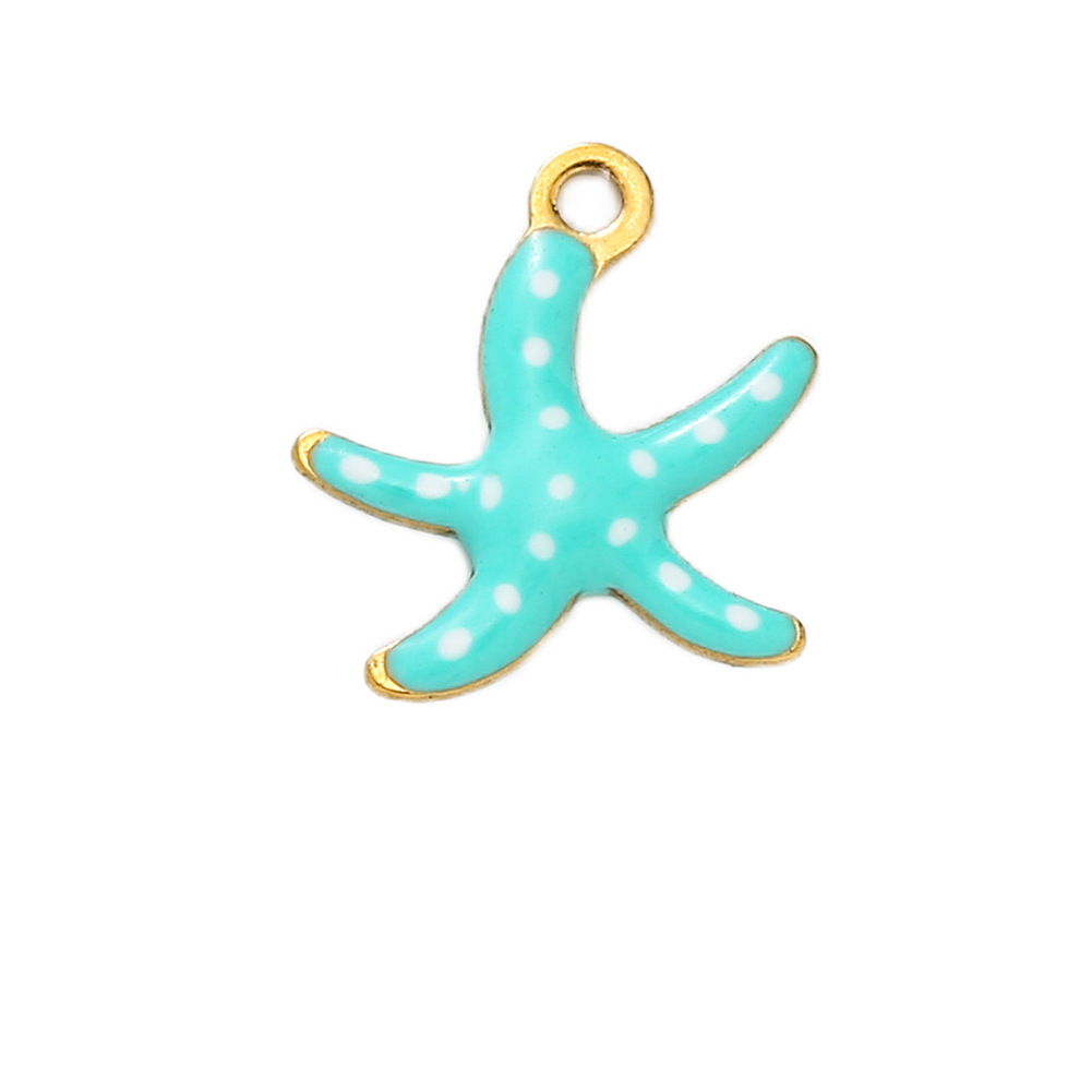 1g Weight Pendant Jewelry Making Type DIY Jewelry Accessories Classification 1 Piece Quantity 304 Stainless Steel Material Starfish, Hippocampus, Fish Pattern All Seasons Season Enamel Design Cute, Marine Style Style 1 Piece 304 Stainless Steel Starfish Hippocampus Fish Pendant DIY Jewelry Accessories 11