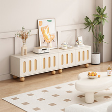 奶油风电视柜现代简约客厅储物柜子家用小户型桌卧室落地电视机柜