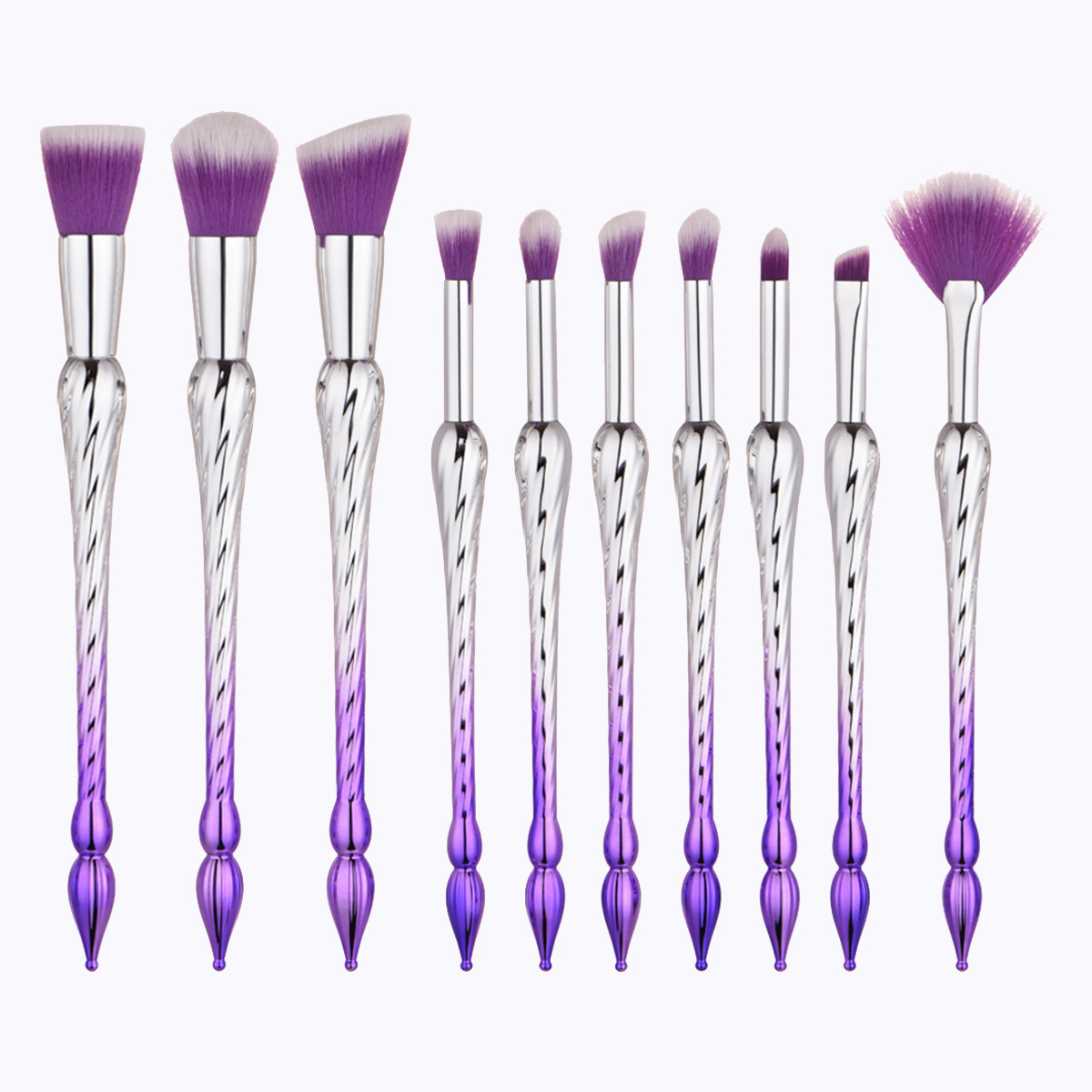 10 neues mehrfarbiges Make-up-Pinselset_voghion.com