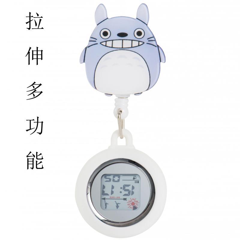 Reloj de enfermera de estiramiento multifuncional luminoso fuerte reloj colgante reloj electrónico digital retráctil de dibujos animados lindo clip cronómetro reloj de bolsillo