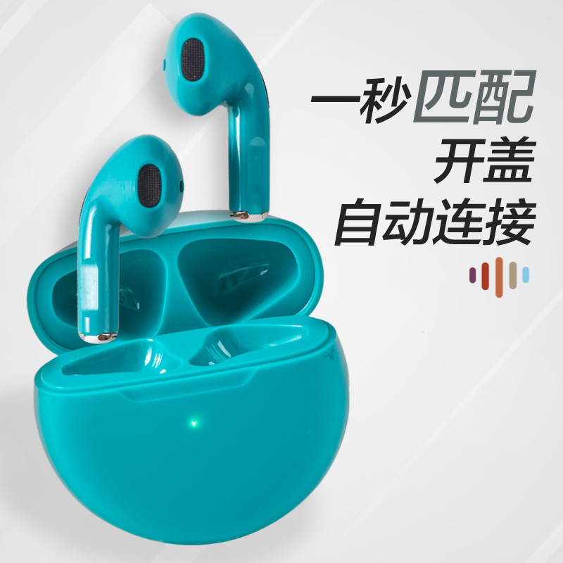 Auriculares Bluetooth inalámbricos Pro6 TWS Running Hunting, nueva luz verde de regalo de juego de comercio electrónico transfronterizo