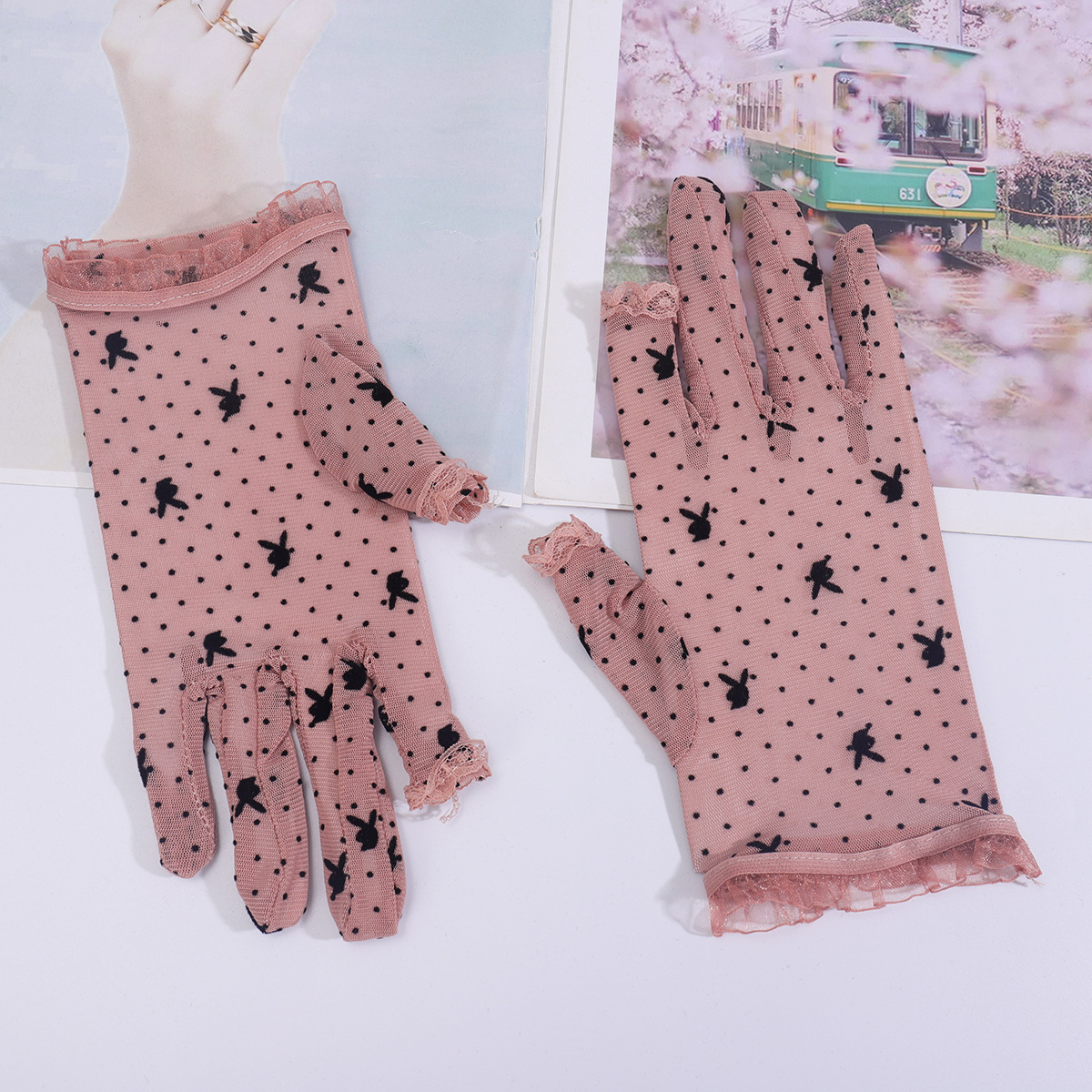 Guantes sin dedos con protección solar para mujer, malla fina y transpirable, anti-UV, elásticos de verano, protección solar para conducir y andar en bicicleta.