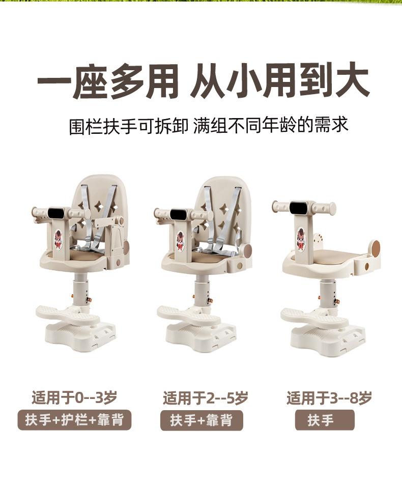 New electric vehicle child seat, front-mounted, adjustable for sitting and lying, rotatable, suitable for babies and toddlers