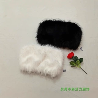 2025春季新款复古千禧辣妹性感无肩带抹胸修身辣妹短款外穿毛茸茸