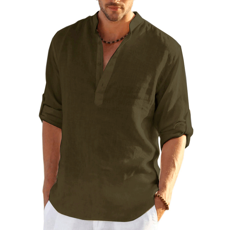 Men's Solid Color Simple Style V Neck Short Sleeve Loose Men's Tops display picture 3