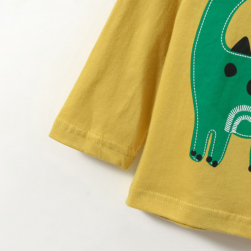 JOJOBEBE Europa y América ropa para niños Otoño Nuevos Niños Camiseta de manga larga de algodón de dibujos animados impreso camiseta de los niños