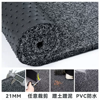 Avtomobil döşəmə paspasları — Household Non-slip Foot Mat Door - black-gray-extra-thick-encryption-21mm-6080cm