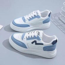 透气板鞋2025秋季新款时尚休闲拼色系带女鞋子外穿学生运动鞋批发