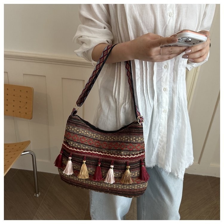2026 nuevo bolso de hombro bordado bohemio bolso de hombro de gran capacidad