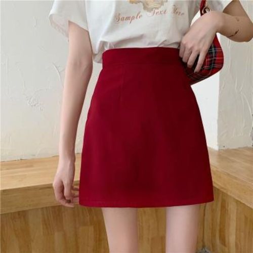 Black A-line High-Waist Skirt, Slimming Suit Professional One-Step Skirt for Spring and Summer, 2025, Non-Slip Short Skirt