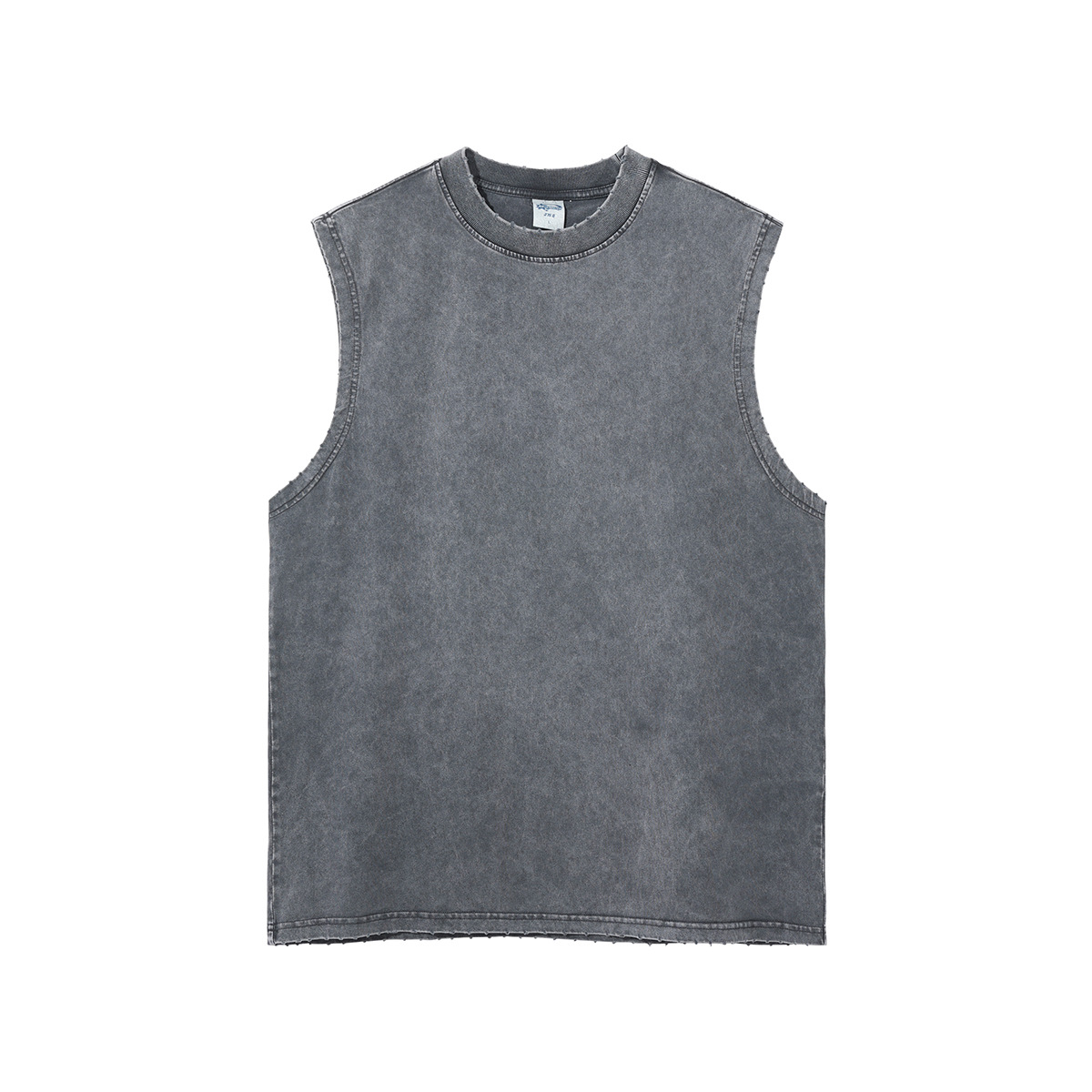 Chaleco delgado de verano estilo americano marca de moda 275g Batik hacer viejos chalecos de hombro lavados retro desgastado hombre media manga T