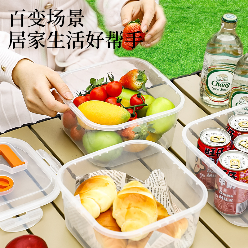 Caja de almacenamiento a prueba de fugas de gran capacidad con cubierta para refrigerador doméstico para huevos, frutas y alimentos