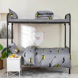 ins学生宿舍1.2床三件套磨毛双人四件套卡通被套床单床上用品套件