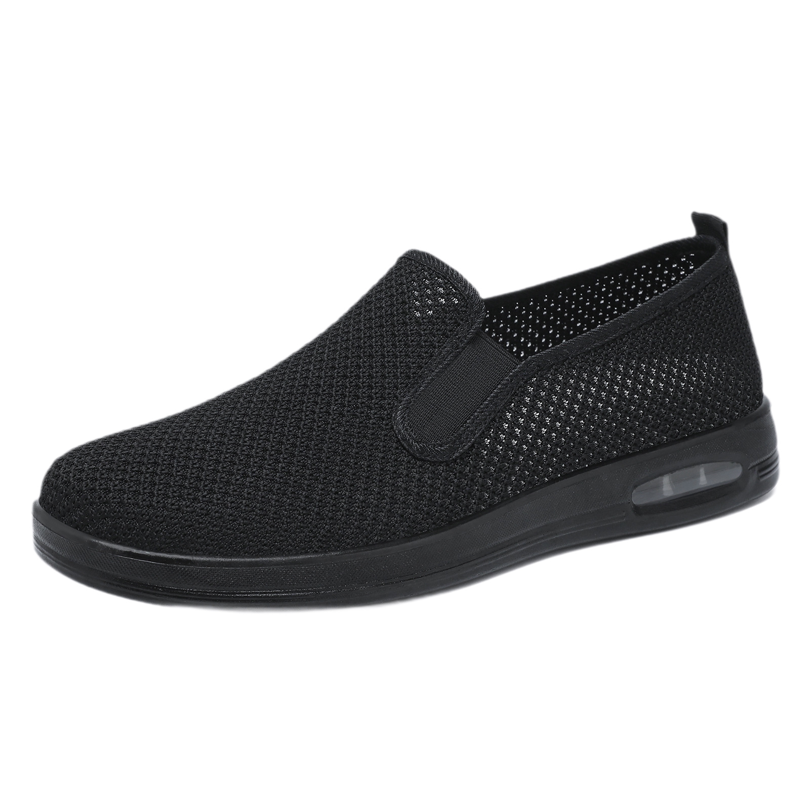 Zapatos de tela transpirables de un pie para hombre, primavera ligera con suela suave zapatos casuales para hombre, tela de malla de tela de vuelo, zapatos de hombre cómodos y resistentes al desgaste