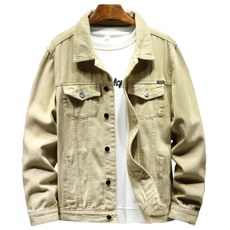 Men's Clothing 2024 new solid color casual men's jacket autumn simple loose denim jacket men in stock_voghion.com