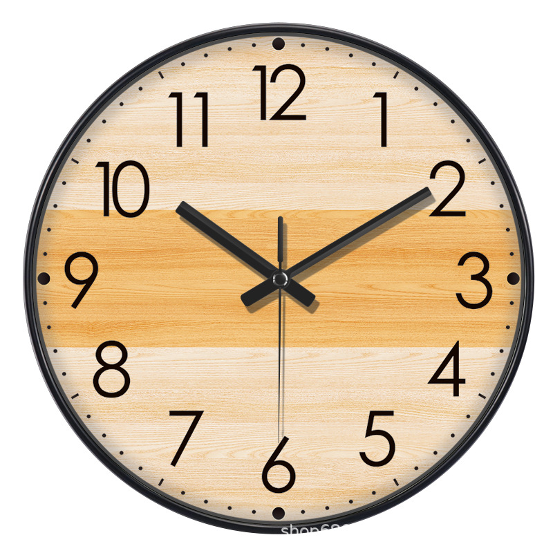 Reloj de pared creativo estilo nórdico - Con display de temperatura y calendario - Silencioso - Para sala de estar y dormitorio - Diseño atmosférico