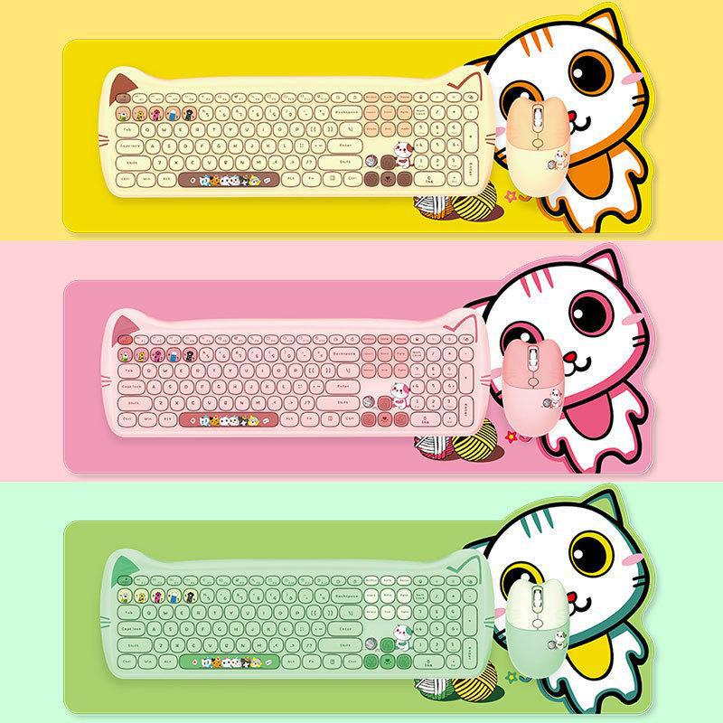 MOFII Skyscraping Hands Meow Cute PLU wireless 2.4G keyboard mouse suit girl lovely Cartoon to work in an office Key mouse