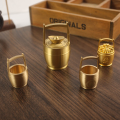 Tang Teng Brass Ingot Spin-It: A Golden Desktop Decor, Car Ornament, Creative Stress-Breaking Spinner, and Unique Copper Home Gift