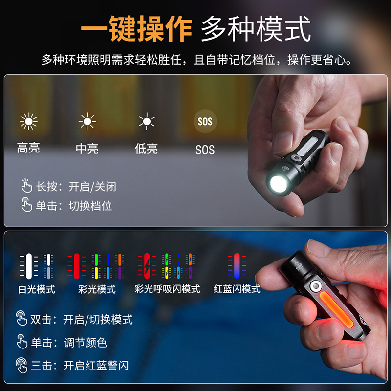 2025 ミニアルミ合金強力な光懐中電灯超高輝度ポータブルキーホルダーライト屋外キャンプサイクリング EDC 機器|undefined