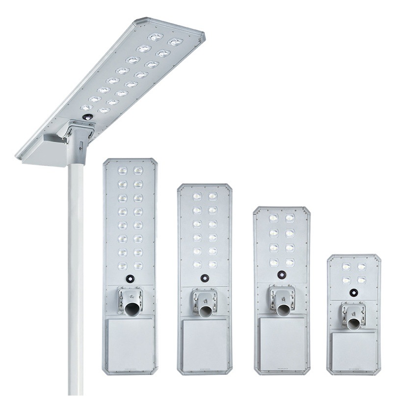 Lámpara de calle solar perfil aluminio patio integrado iluminación carretera paisaje municipal hogar Super brillante Lámpara de calle de alta potencia