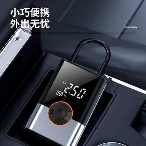 Cross-border mini portable car air pump multi-function handheld car air pump wireless digital display emergency air pump