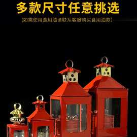 复古老式煤油灯户外防风天灯四方油灯新居入伙灯长明灯寺庙伯公灯
