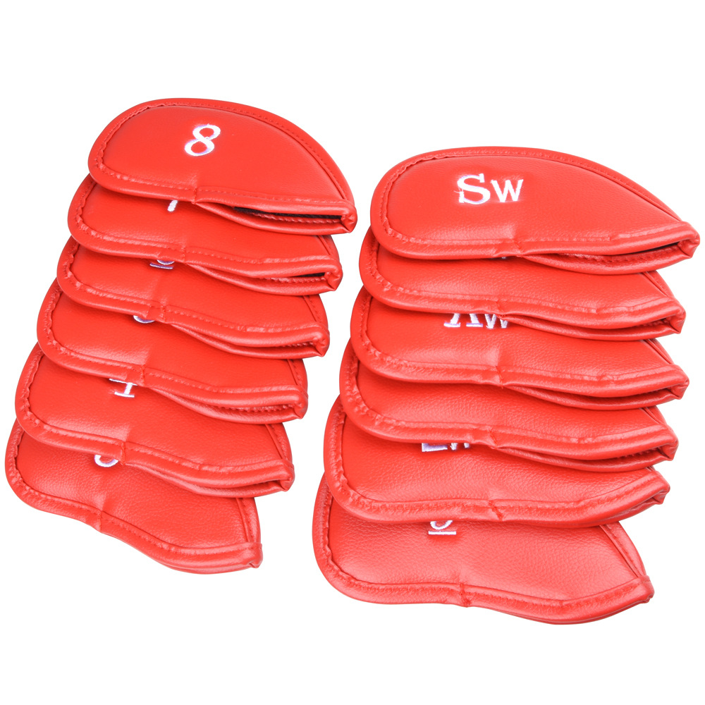 Cubierta de varilla de hierro de golf patrón de Litchi Cubierta de cabeza de varilla Cubierta protectora de cabeza de bola de PU Cubierta de tapa de varilla de arena Cubierta de Club engrosada